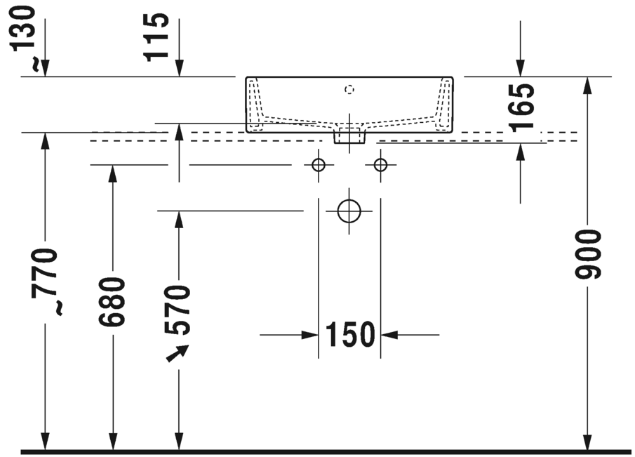 2352500044 Подвесная раковина настенная овальная Duravit Vero Air - Вид №2