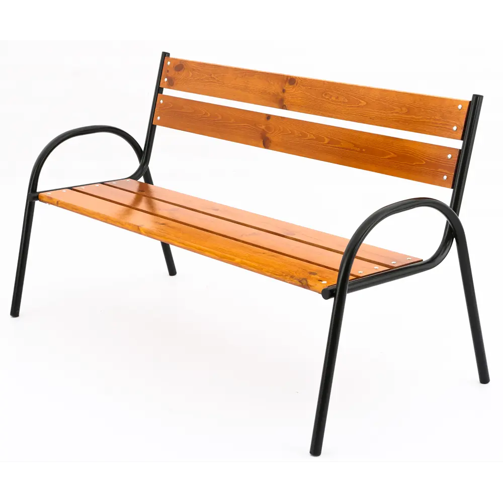 Скамья садовая Констанц 150x61x90 см дерево/металл коричневый 84169777 STLM-2184867 Santreyd 
