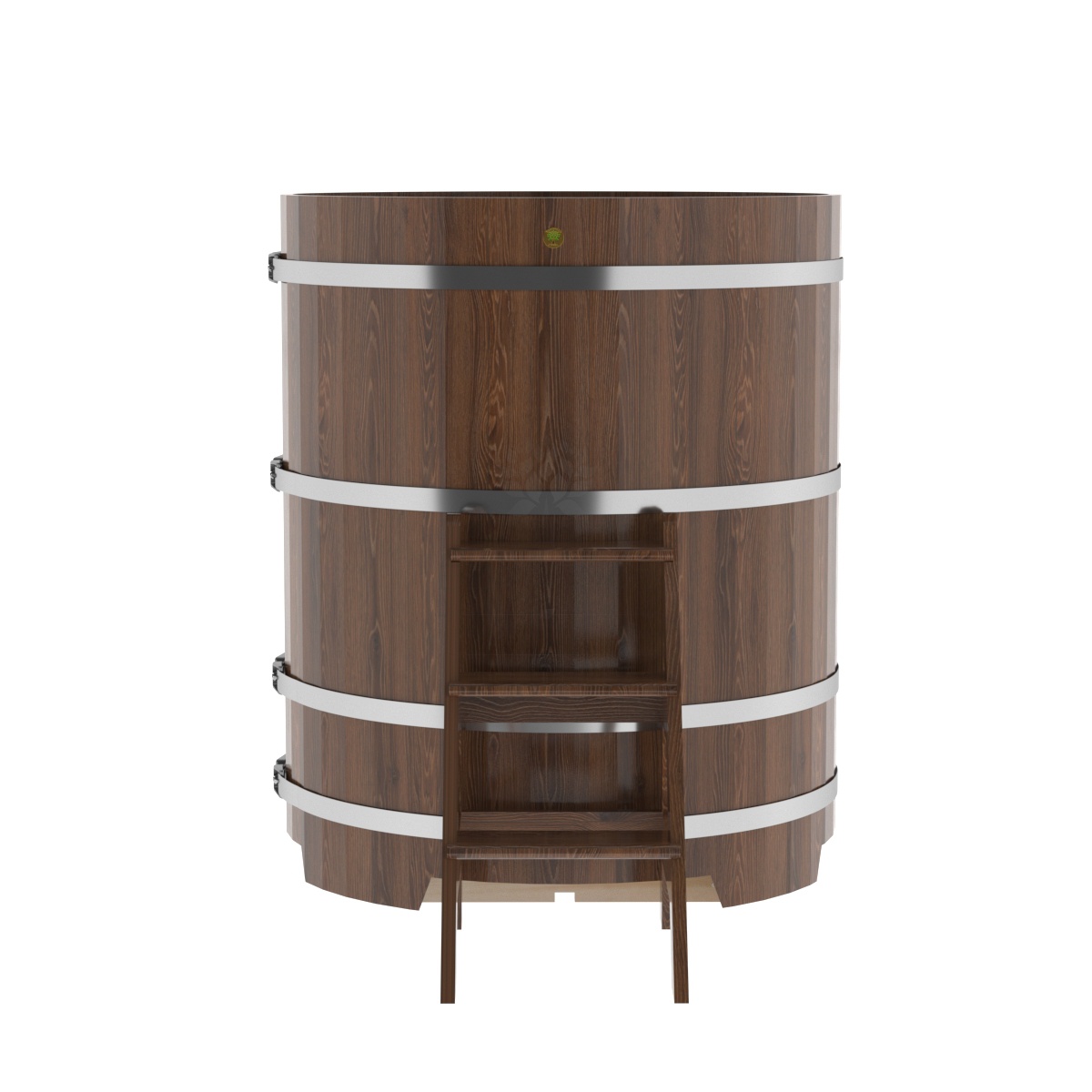 1288 Купель круглая из дуба d=1,17х1,4 морёная Alyarus  - Вид №3