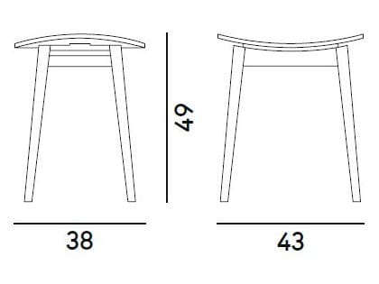 Низкий стул из бука Billiani Gradisca ARCH-00062644 - Вид №3
