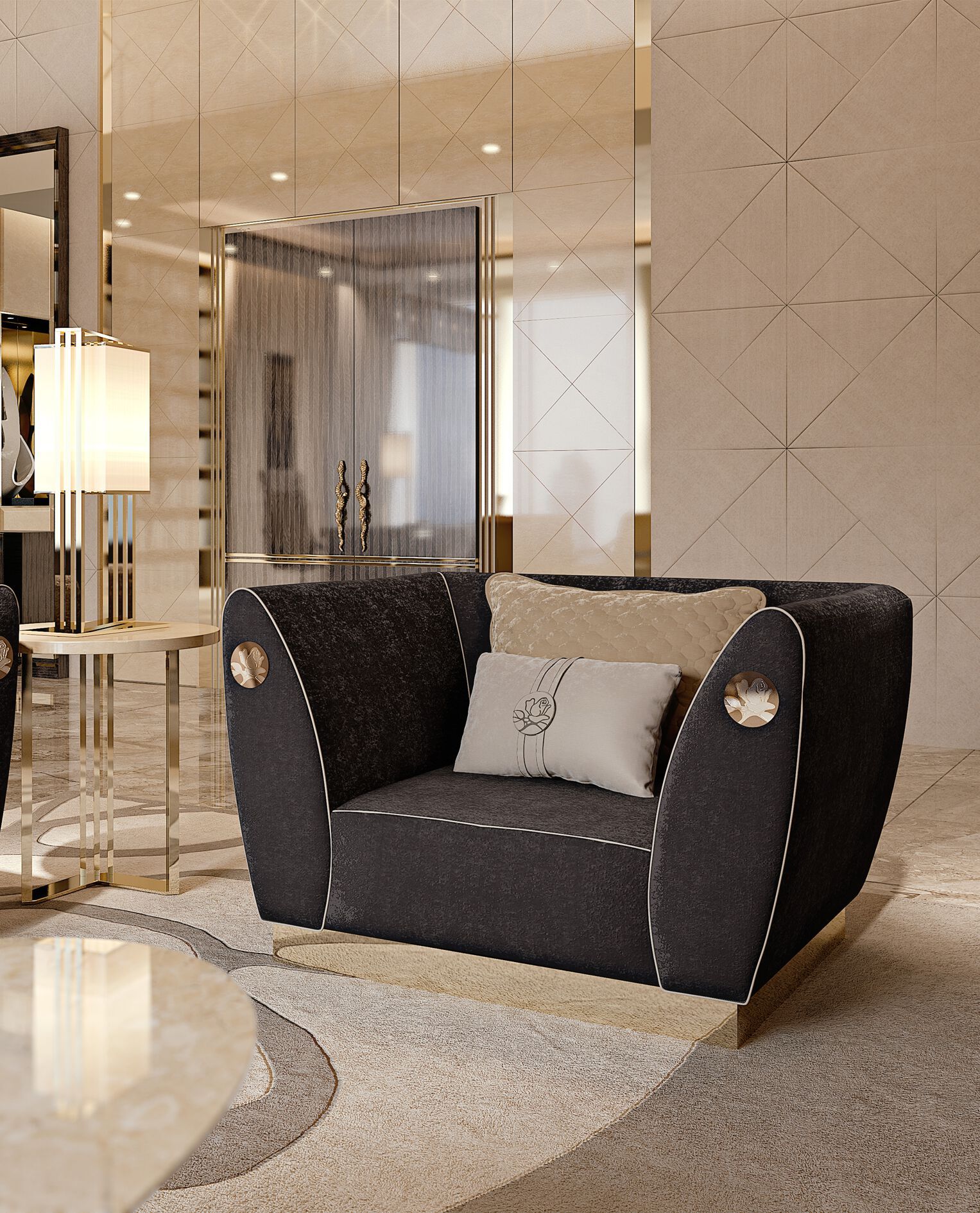 Тканевое кресло с подлокотниками Bizzotto Italia Symphony-Infinity ARCH-00125613 - Вид №4