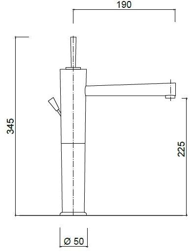 Rubinetteria Giulini Смеситель для умывальника, однорычажный Quack F9111bla - Вид №1