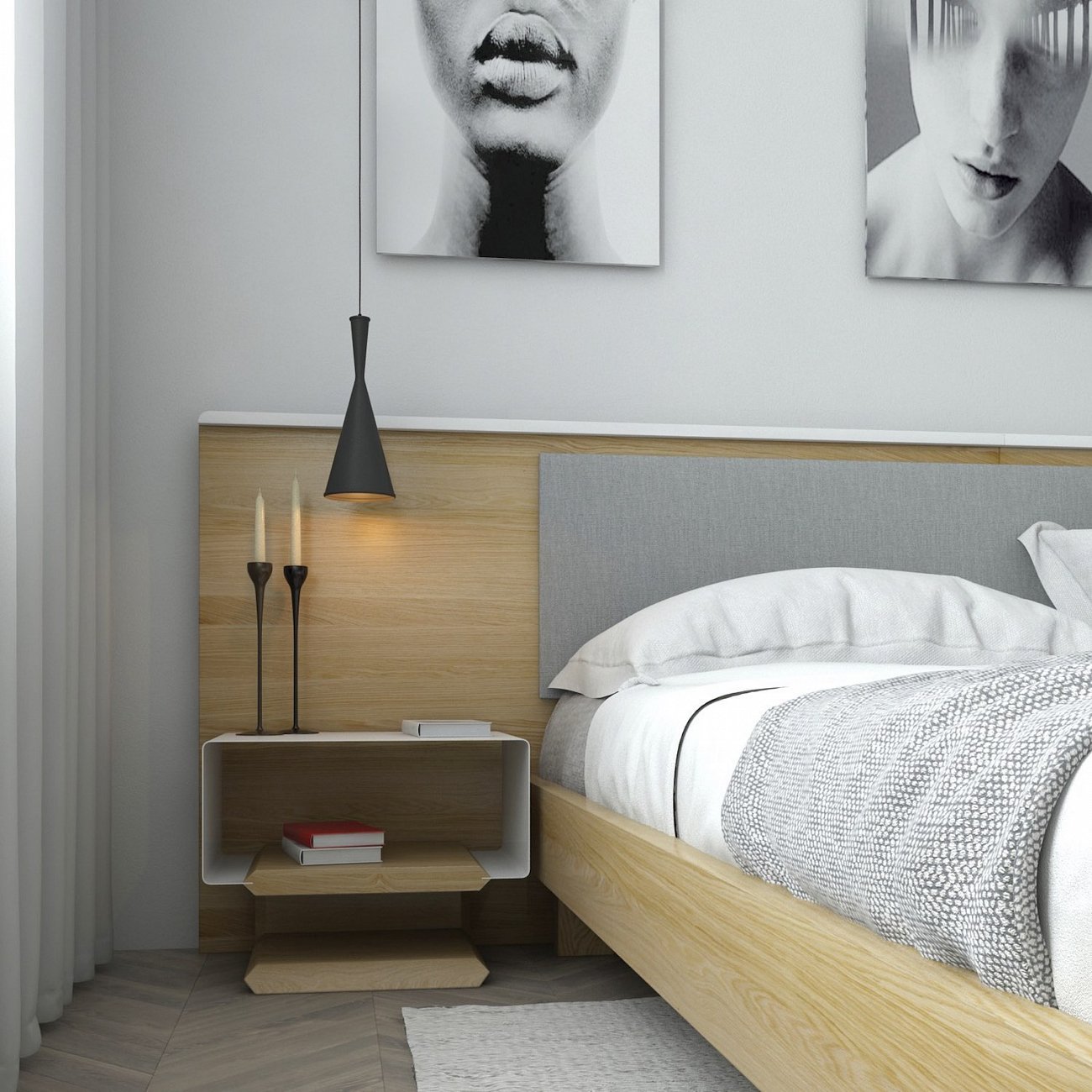 Тумбочка прикроватная белая дизайнерская Tesla-В BRAGIN DESIGN  256626 Белый  - Вид №2