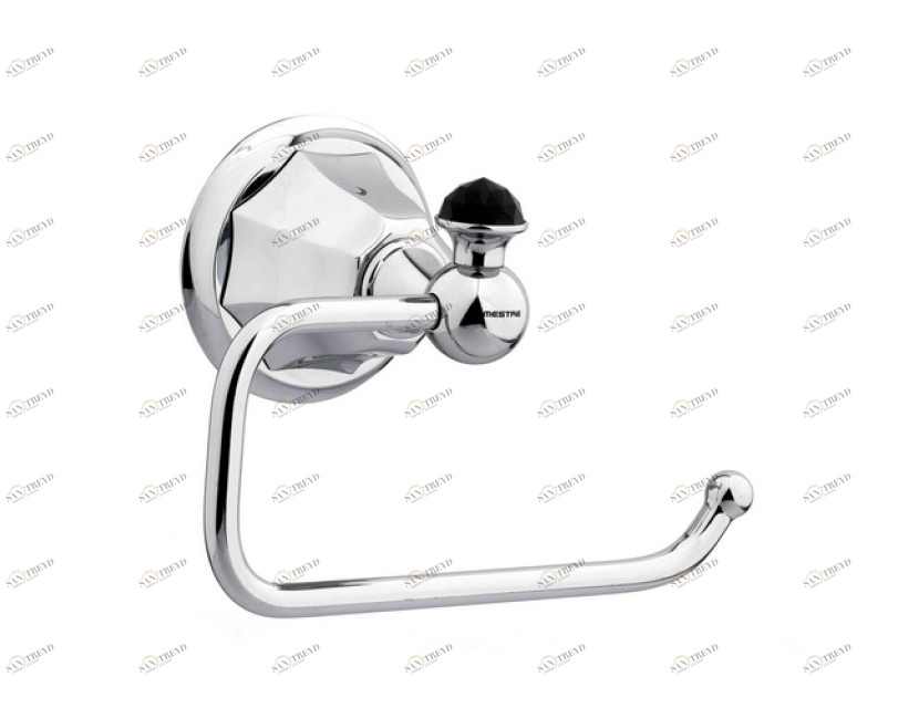 038277.N00.50 Держатель для туалетной бумаги с черными кристаллами swarovski Яркий хром Mestre Indica