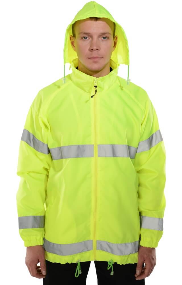 69856 Куртка-ветровка "Блик" лимонная с СВП  Сигнальная одежда  размер 56-58/170-176 Спецодежда  - Вид №6