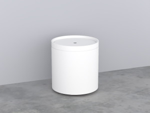 ELOT-BI+ELCTL-AN Otto Tondo: Пуф круглый из материала Livingtec на 4-х колесиках, с крышкой деревянной cielo Elle