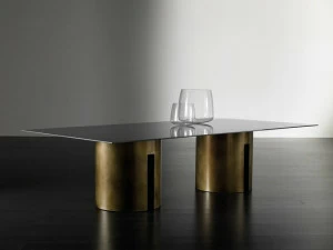 Meridiani Прямоугольный обеденный стол из латуни Gong