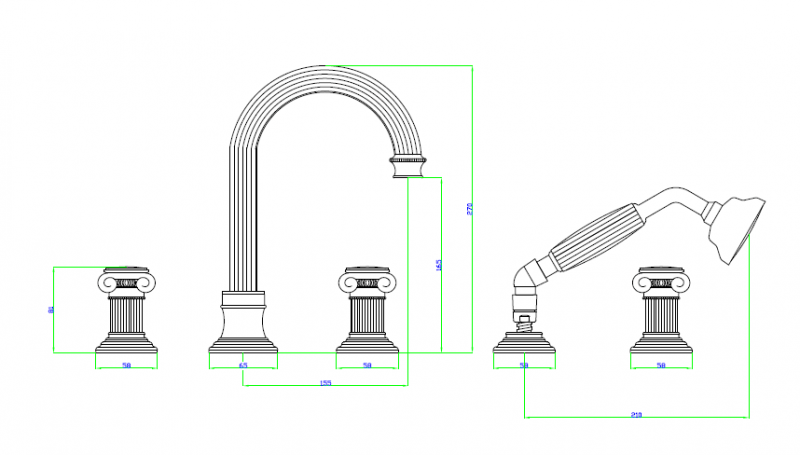 Смеситель на борт ванны Cezares OLIMP-BVD-02-O - Вид №1