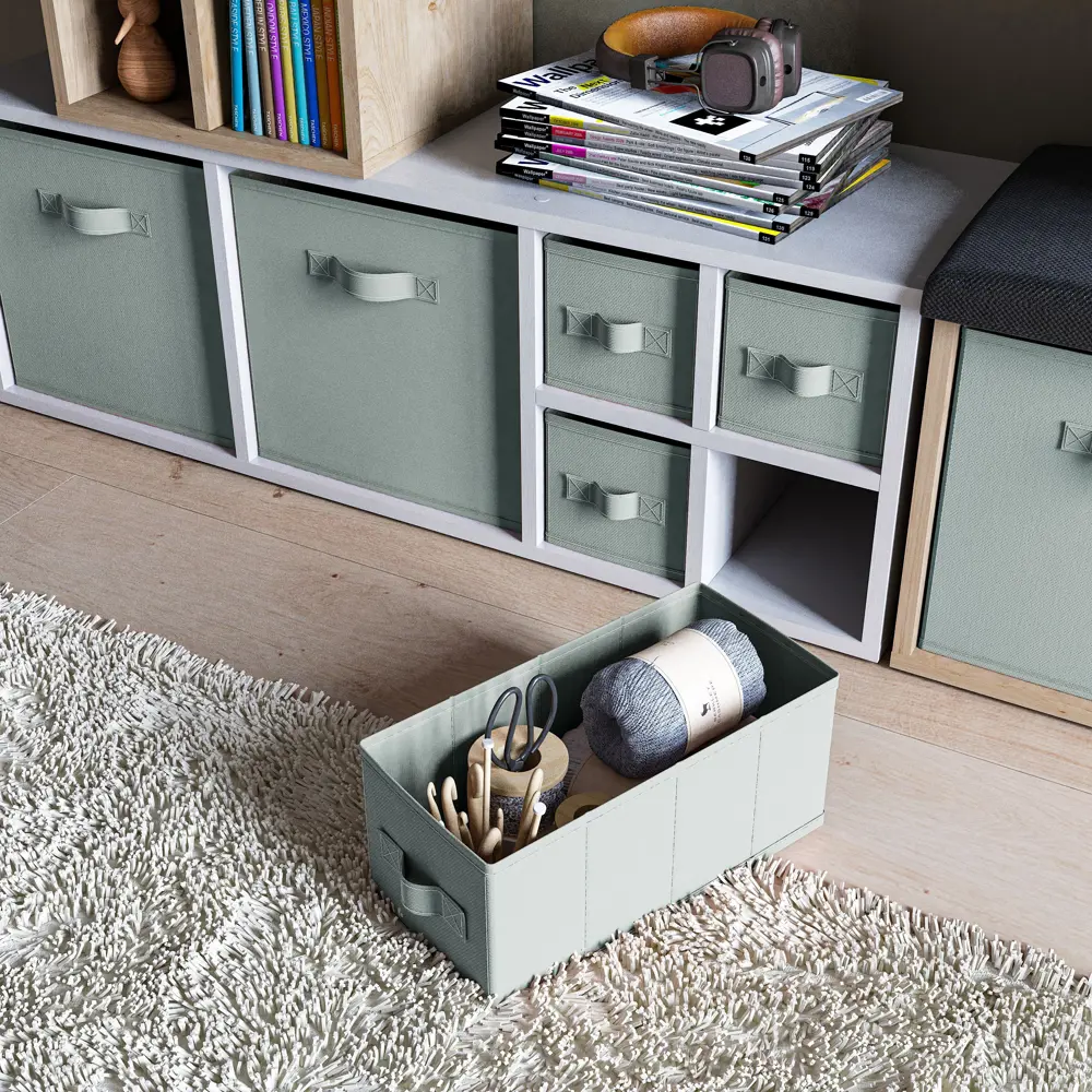 Короб Spaceo KUB 15x15x31 см 6.9 л полипропилен цвет тёмно-зеленый STLM-2201133 - Вид №5