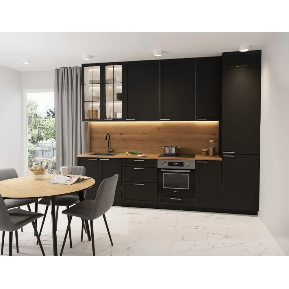 Карниз для кухонного шкафа Ньюпорт Delinia ID 220x7 см МДФ цвет черный Ньюпорт Черный STLM-2028164 - Вид №2