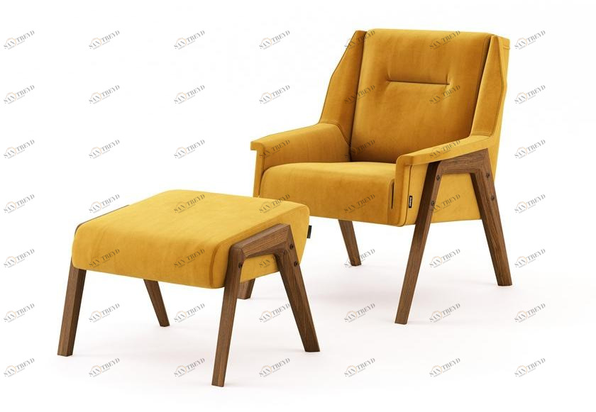 Domkapa Бархатное кресло с подставкой для ног  Dkk33 