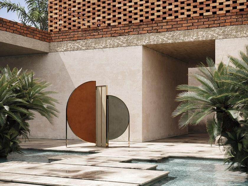 Domkapa Бархатный экран и структура из стали, полированной золотом  Dkm7  - Вид №1