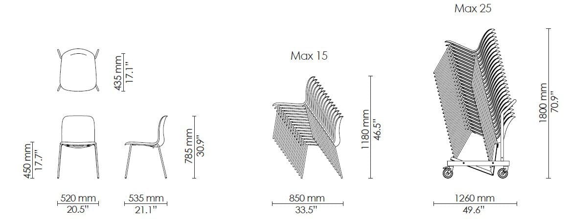 Штабелируемый стул Howe SixE ARCH-00089649 - Вид №9