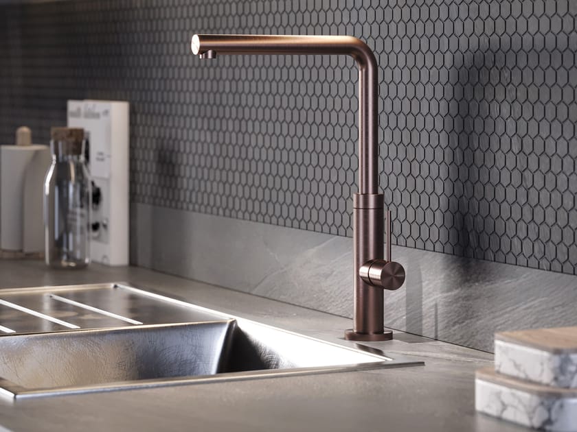 Смеситель для кухни из нержавеющей стали с поворотным изливом Fontealta Kitchen ARCH-00048816