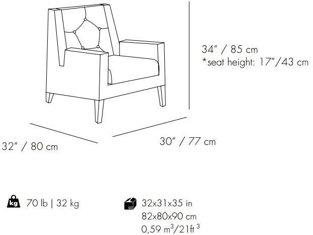 Mambo Unlimited Ideas Кожаное кресло с подлокотниками Geo sun-id-1510685 - Вид №6