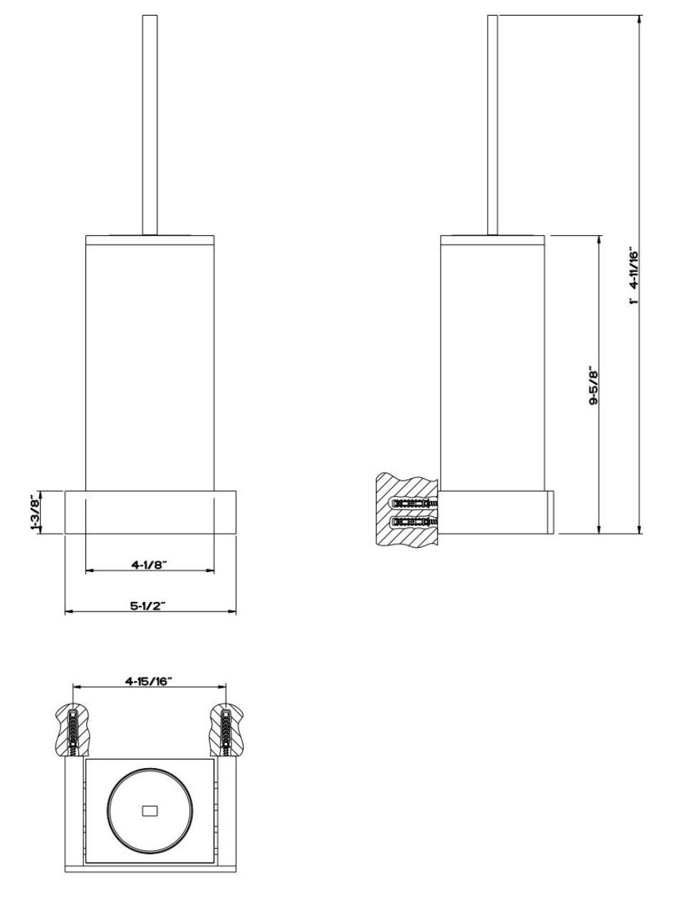 Настенная щетка из смолы и латуни Gessi прямоугольник ARCH-00128494 - Вид №2