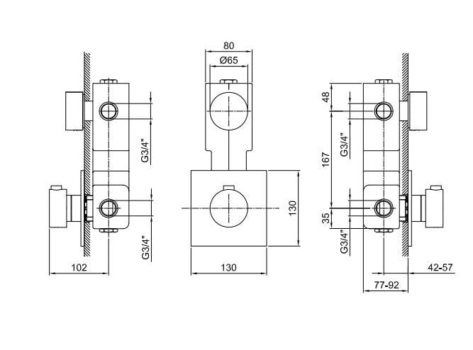 Термостатический смеситель для душа/ванны с 2 отверстиями ABOUTWATER AF/21 ARCH-00137831 - Вид №1