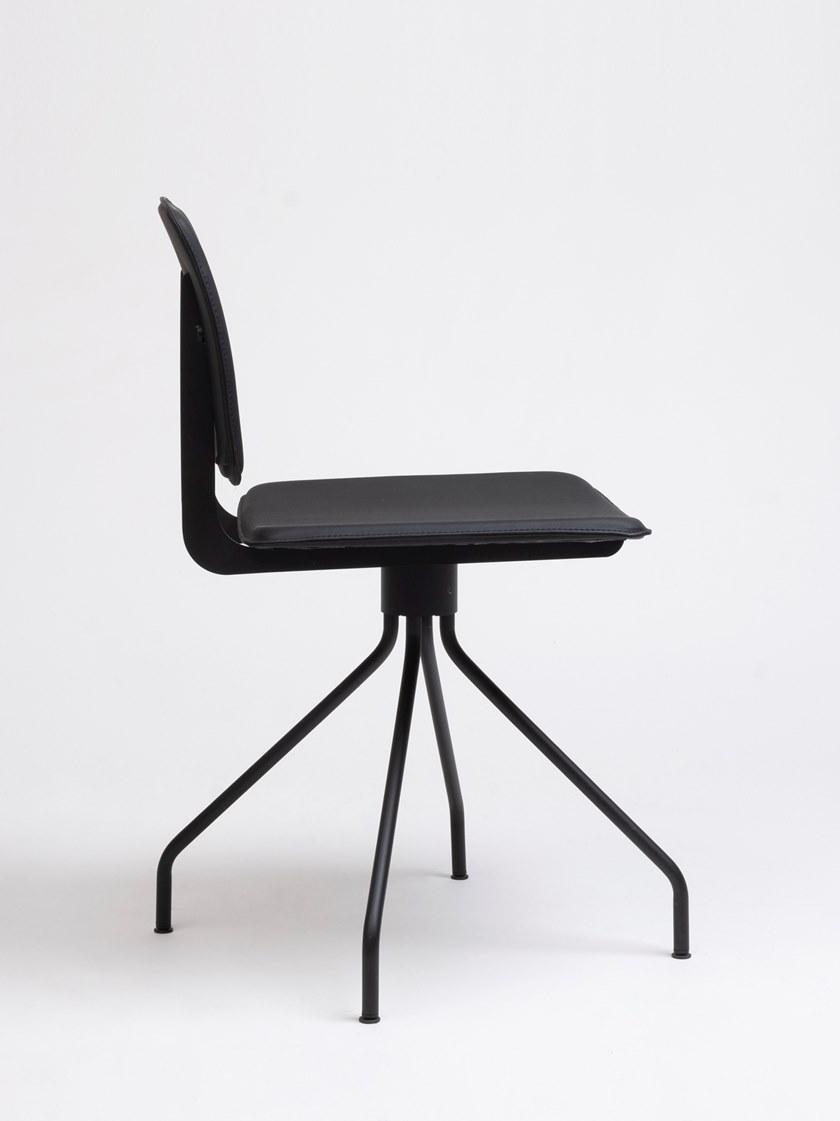 ONDARRETA Вращающееся кресло на козелке из кожи Don sun-id-1403829 - Вид №1