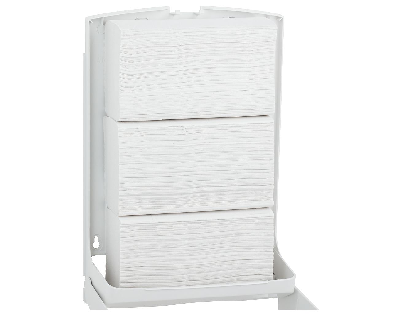 ATN101 Контейнер для одинарных бумажных полотенец TOP MAXI, АБС-пластик, белый, синее окошко Merida  - Вид №3