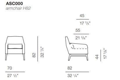 Тканевое кресло с подлокотниками BODEMA ASCOT ARCH-00063559 - Вид №2