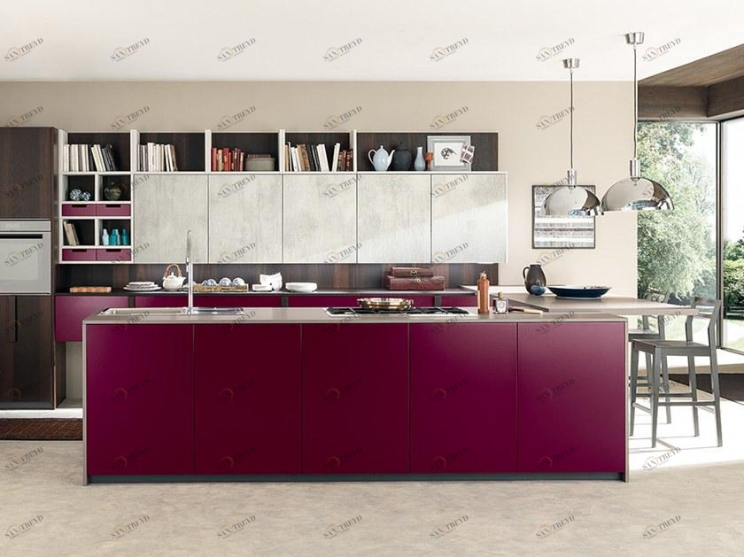 Febal Casa Встроенная кухня Fenix-NTM® с полуостровом sun-id-1352092