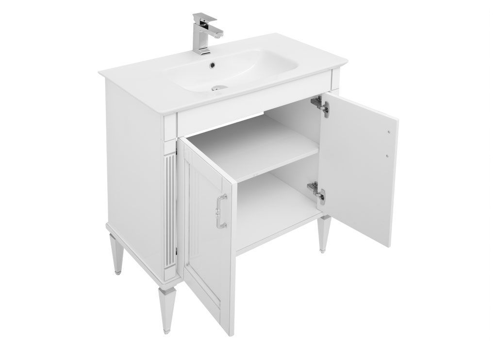 Тумба под раковину Aquanet Селена 90 белый/серебро 00201649 - Вид №3