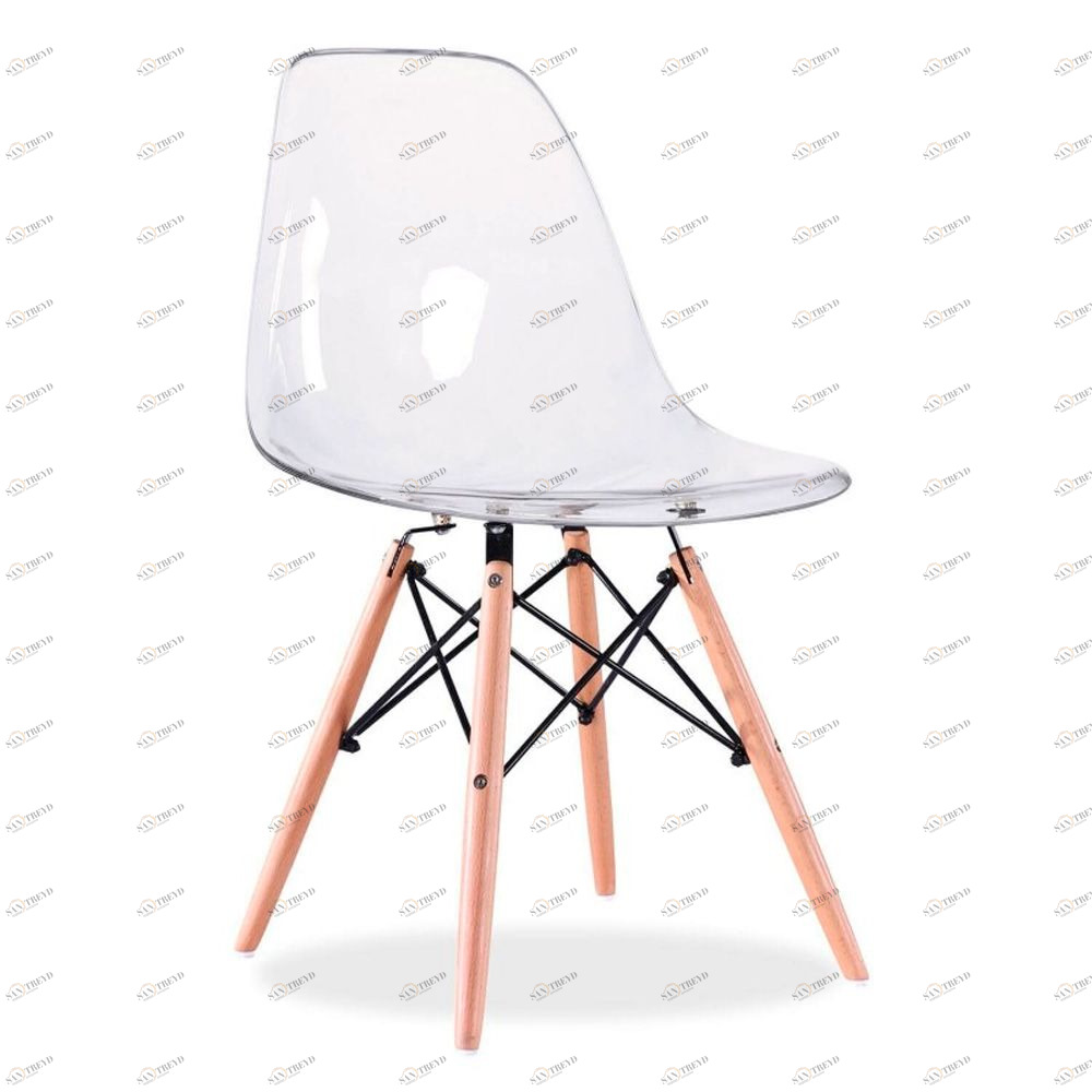 Стул с деревянными ножками прозрачный Eames BRADEX HOME  00-3973883 Прозрачный 