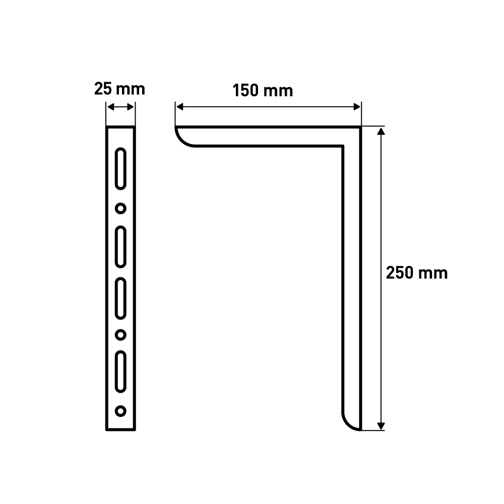 Кронштейн  Модерн 1, 150x250x25 мм, черный LJPS0141 Public Steel Россия  - Вид №5