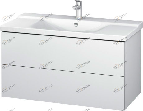 LC625001818 Тумбочка подвесная L-Cube #LC6250 1020 x 481 мм Белый матовый, декор Duravit