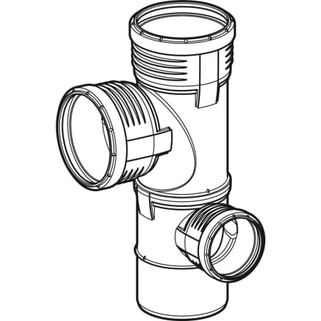 GEBERIT 390.462.14.1 Крестовина двухплоскостная комбинированная Geberit Silent-PP 87,5°, правая  - Вид №1