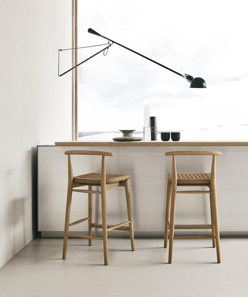 B&B Italia Высокий табурет из дерева и плетеной веревки Jens sun-id-1396321 - Вид №1