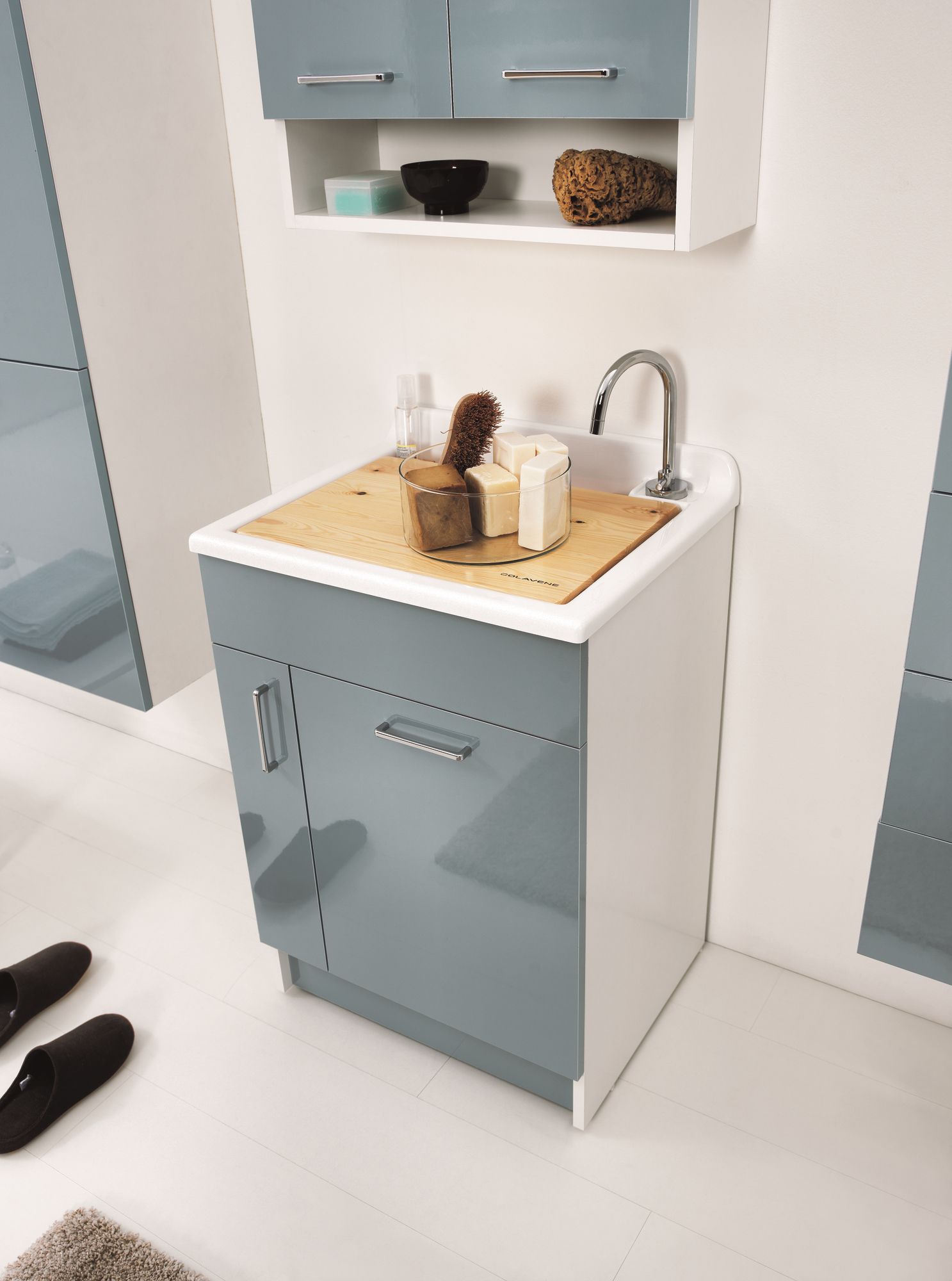 Шкаф для белья из ДСП с бельевой стойкой COLAVENE Jolly Wash ARCH-00149787 - Вид №9