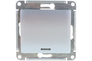 16314070 1-клавишный выключатель 10AX с подсветкой алюминий GSL000313 Schneider Electric Glossa