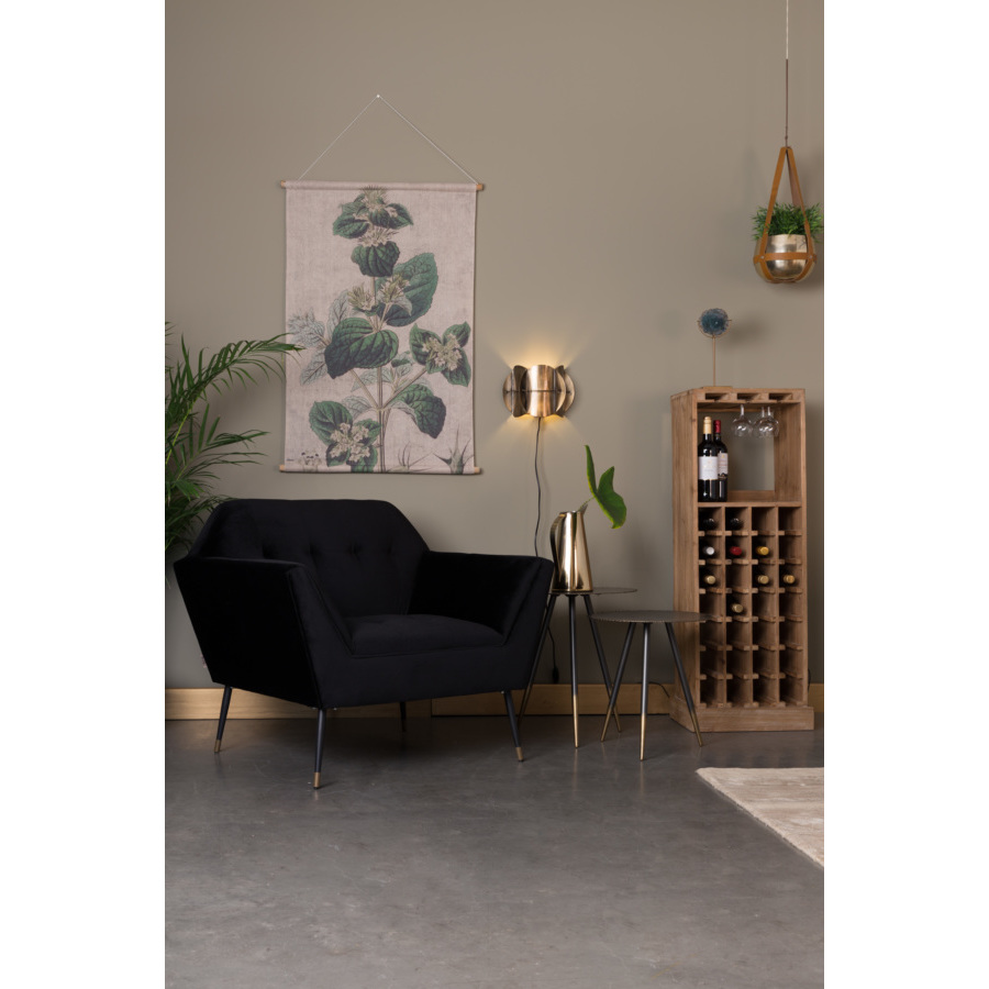 Кресло Kate черное низкое под бархат Dutchbone 3100062 - Вид №1