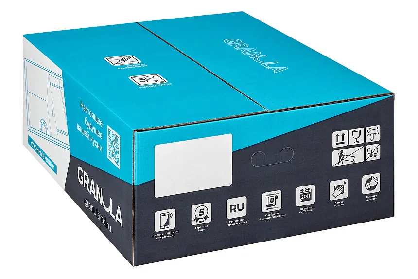 6503, ГРАФИТ (ЧЁРНО-СЕРЫЙ), кухонная мойка, кварц GRANULA 6503-ST155 - Вид №2