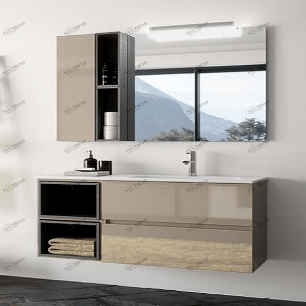 КОМПЛЕКТ МЕБЕЛИ FUSSION LINE 120 СМ GLOSS TAUPE SALGAR 23359