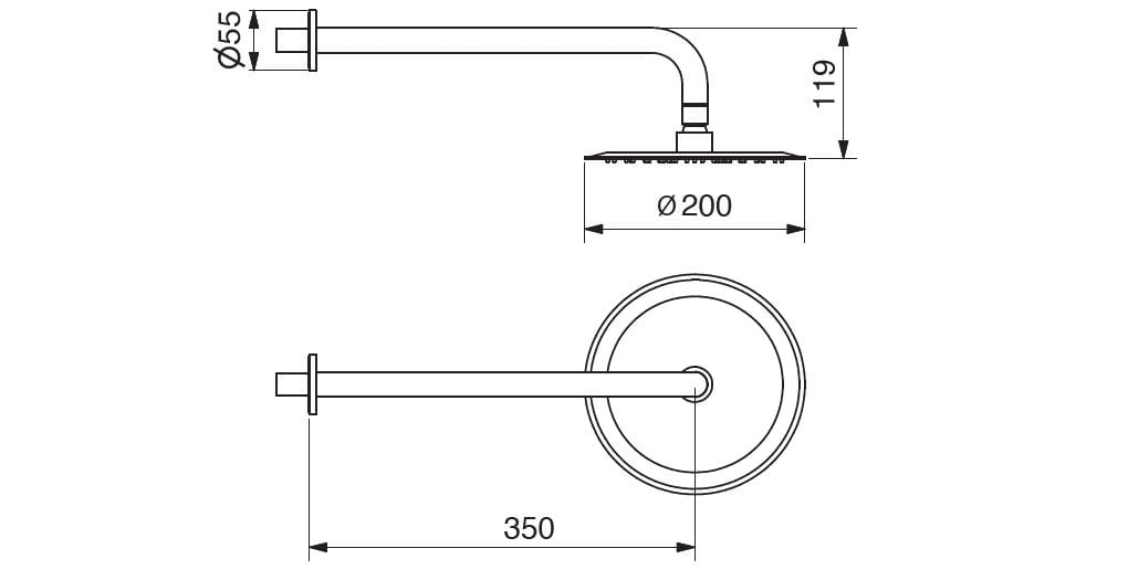 Круглая душевая головка из нержавеющей стали с кронштейном Gaia Mobili Complements ARCH-00148039 - Вид №2