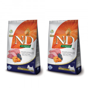 ПР0050181*2 Корм для собак N&D Pumpkin Line для мелких пород ягненок с черникой сух. 2,5кг (упаковка - 2 шт) Farmina