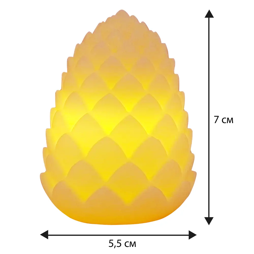 89378389 Свеча Шишка для дома 1 светодиод 9 см белый STLM-1516394 Santreyd  - Вид №3