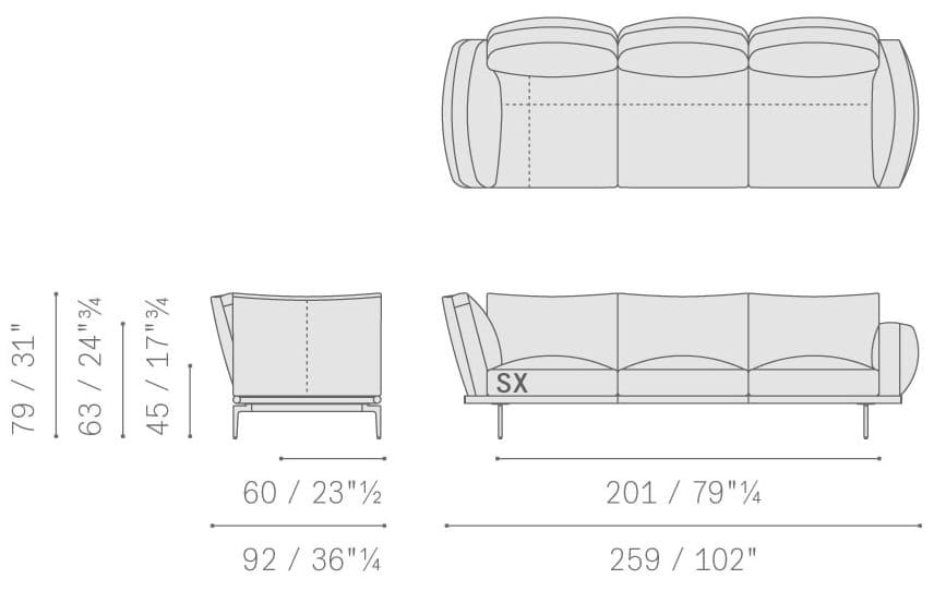 Кожаный диван с полуостровом Poltrona Frau коллекция-диваны и кресла ARCH-00128919 - Вид №14
