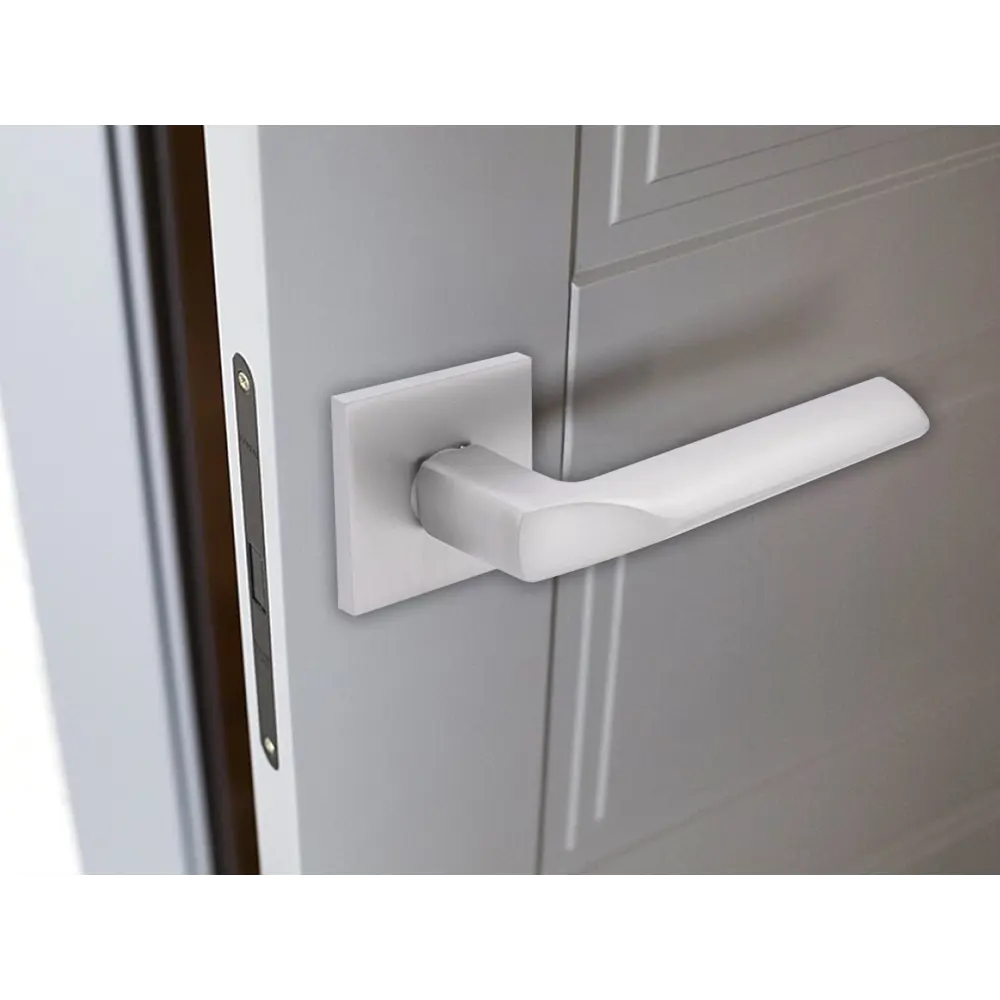 Дверные ручки Фабрика замков Maldonado без запирания цвет матовый никель STLM-2075524 - Вид №4