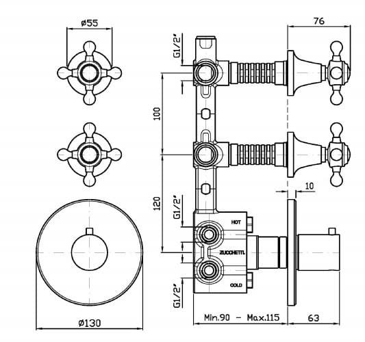 Смеситель для душа с душем Zucchetti Агора ARCH-00001977 - Вид №1