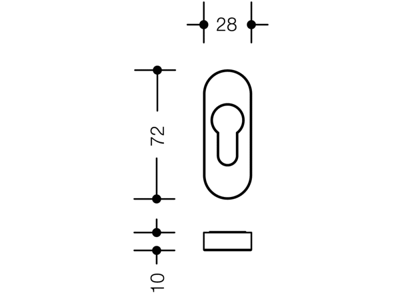 316XAPSKN Ключ-розетка для бара паники HEWI Beschläge für Außentüren  - Вид №1