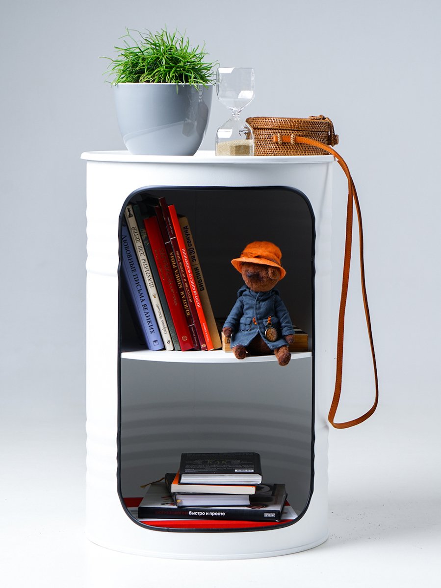 Бочка-шкаф декоративная металлическая белая X White STARBARREL  00-3895255 Белый  - Вид №4