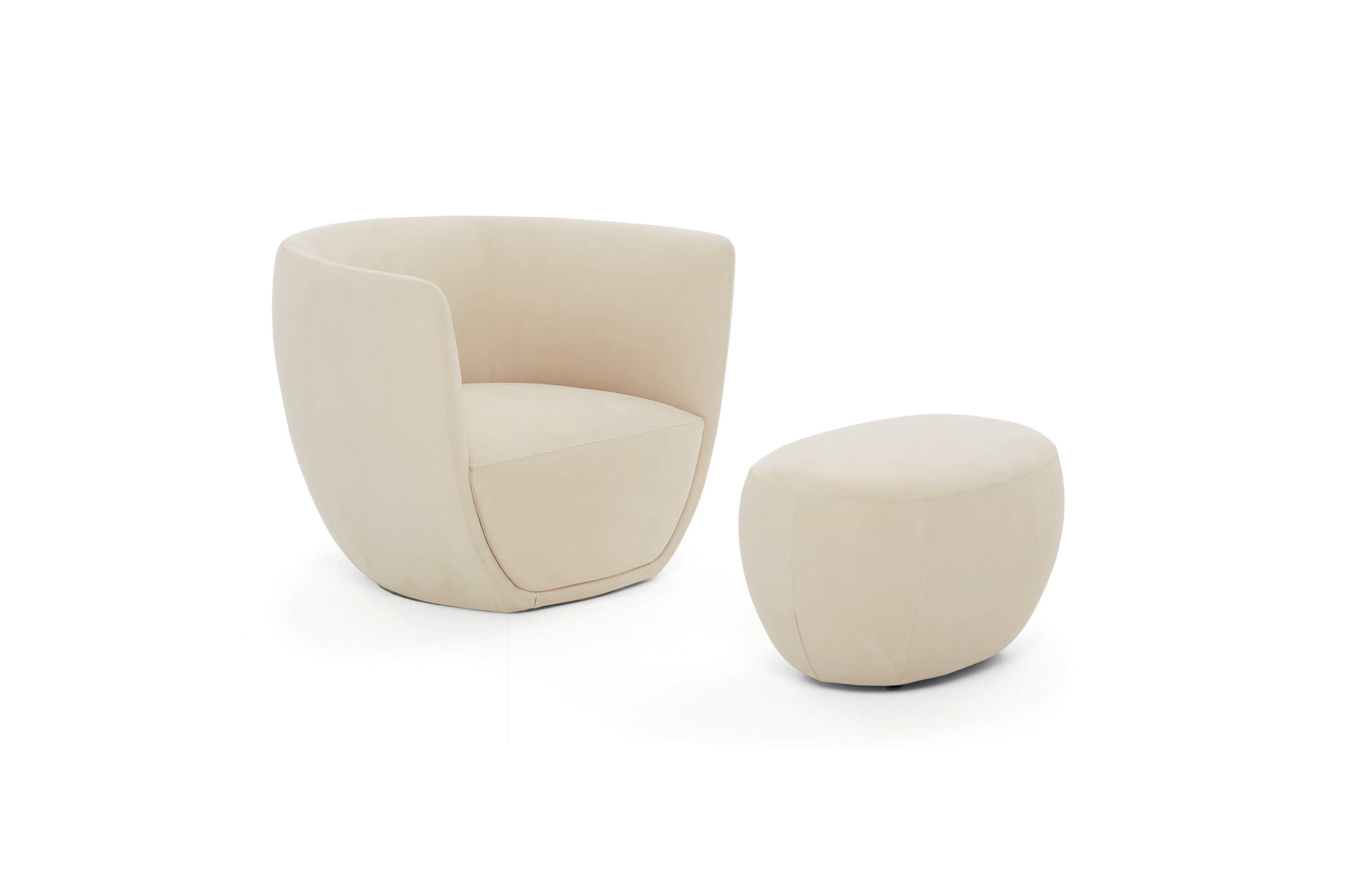 Овальный кожаный пуф DE PADOVA Softnoons ARCH-00031523 - Вид №1