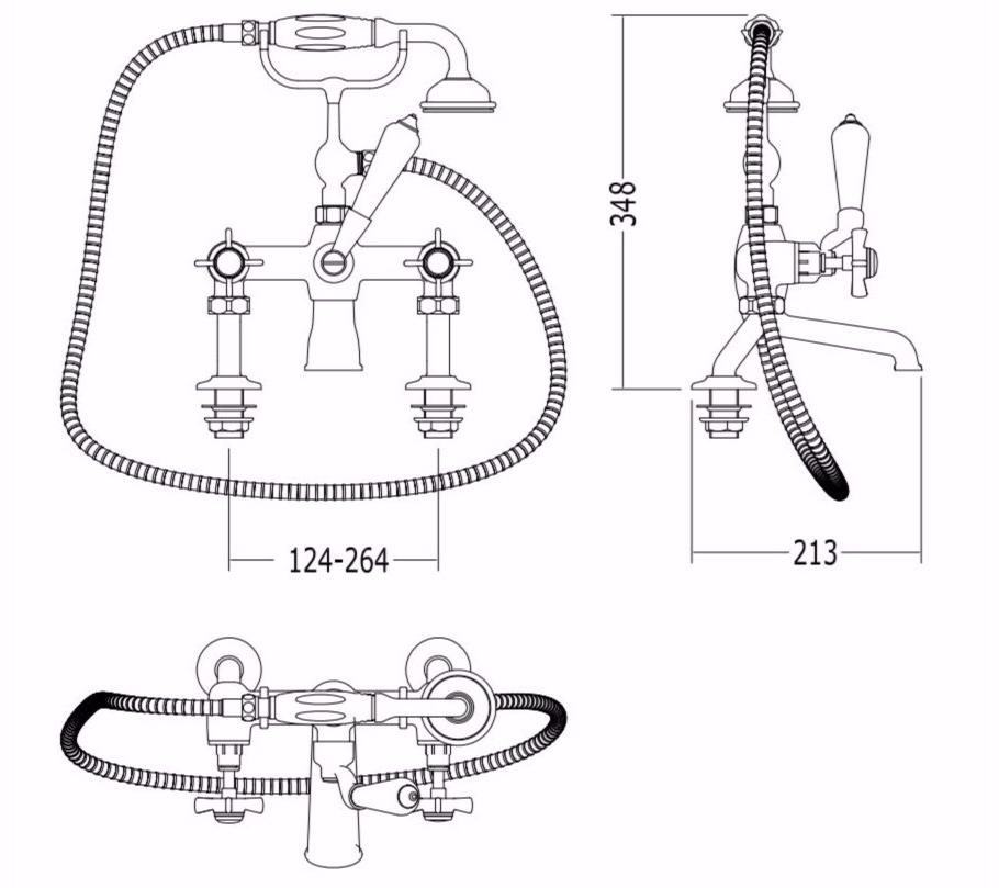 Devon&Devon Смеситель для ванны с ручным душем Coventry sun-id-1486981 - Вид №3