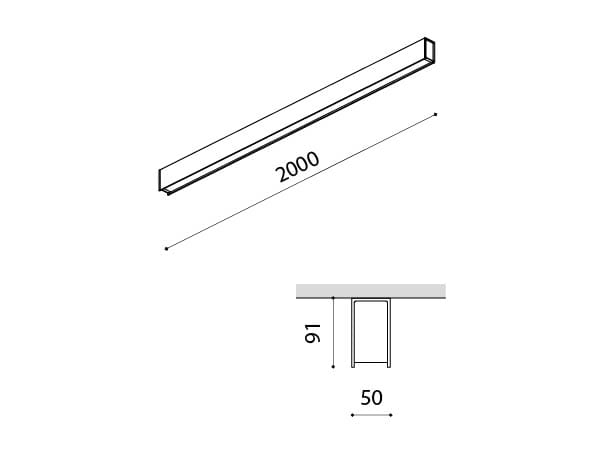 Алюминиевый светодиодный потолочный светильник Arkoslight Fifty + Surface ARCH-00009735 - Вид №2