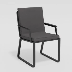Стул уличный с подушкой антрацит с подлокотниками Voglie armrest GARDENINI  00-3869192 Серый;черный