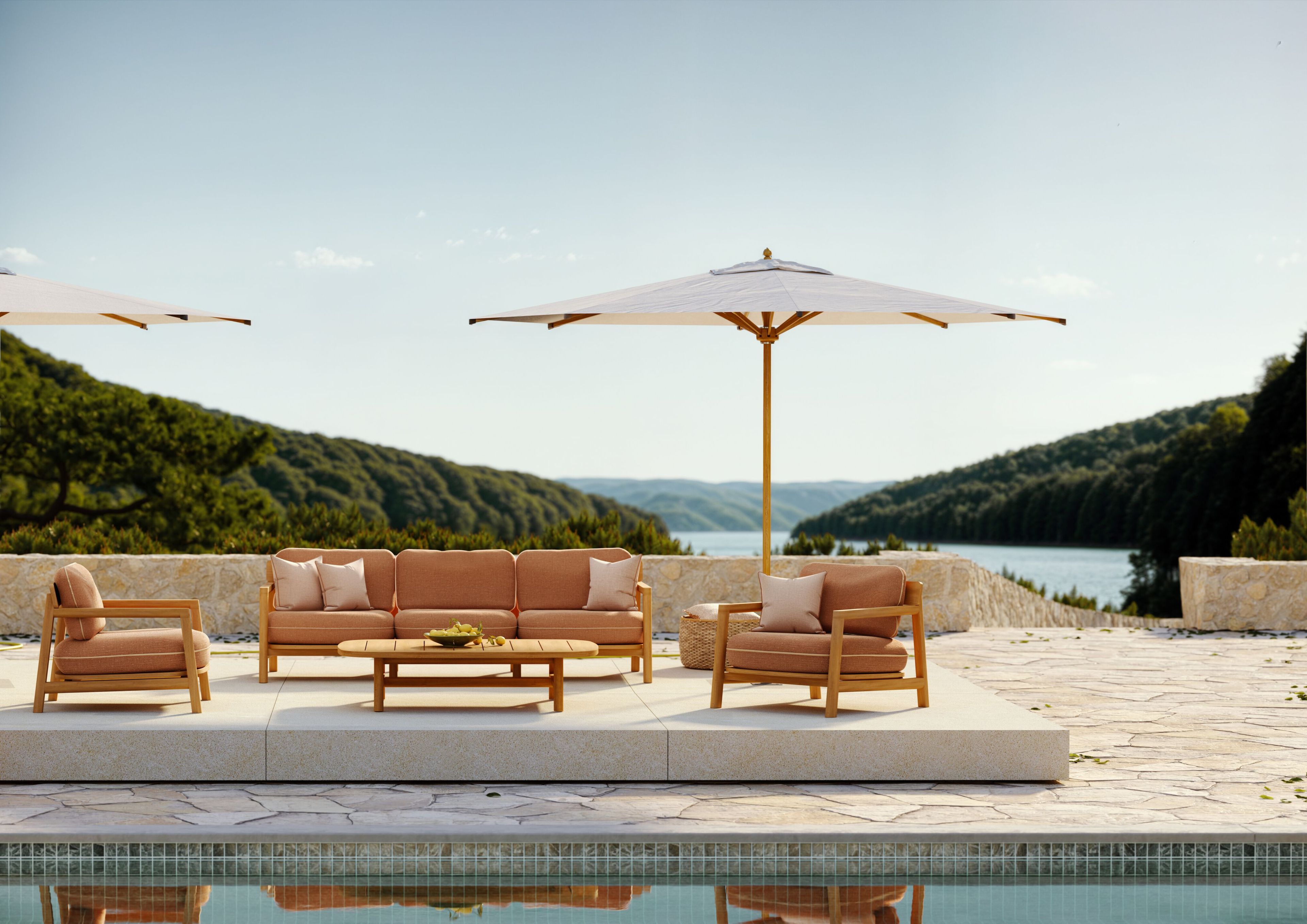 Садовое кресло из тикового дерева с подушками Sunbrella FJAKA Oaza ARCH-00037192 - Вид №6