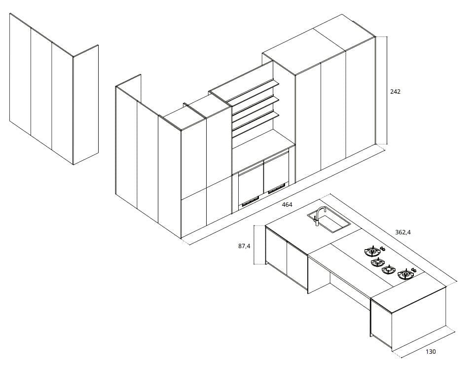 Встроенная кухня Febal Casa Modula ARCH-00140763 - Вид №14